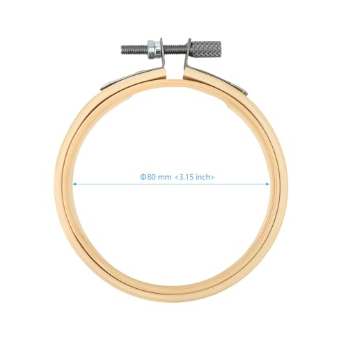 Image of SEHOI 30 Pieces 3 Inch Bamboo Embroidery Hoops, Wooden Round Adjustable Bamboo Circle Cross Stitch Hoop Rings for Art Craft Handy Sewing