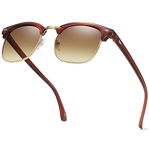 Image of Retro Semi Rimless Sunglasses Half Frame UV400 Glasses for Men And Women