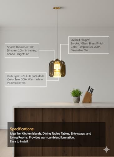 Image of Modern Pendant Hanging Light for Ceiling | Glass Hanging Lamp for Dining Room, Kitchen, Living Room | Stylish Ceiling Light Fixture | E27 Holder | Home Decor Lighting | (Luxe Drop)