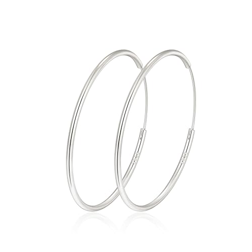 MOROTOLE Pendientes de Aro Plata de Ley 925 Grandes Para Mujer Grandes Aros Pendientes de Plata de Ley 925 Aros
