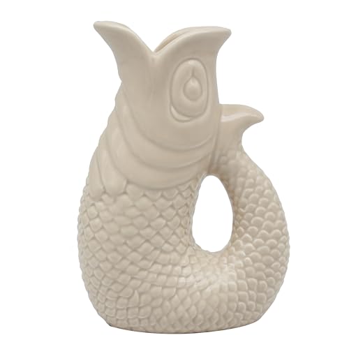 The Leonardo Collection Fish Jug Vase Cream 20cm, Fish Jug / Vase Cream 20cm, 0.4 Litres