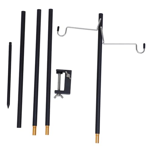 Veemoon 1set Outdoor Portable Lamp Pole Lightweight Detachable Lantern Stand for Camping Hiking Fishing Design for Picnic Table Use