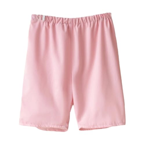 失禁パンツ 生理パンツ 3層横漏れ防止 5分丈 洗える 男女兼用 子供おねしょ対策 綿素材 ウエスト調整可能 汗吸収 (ピンク, XL)