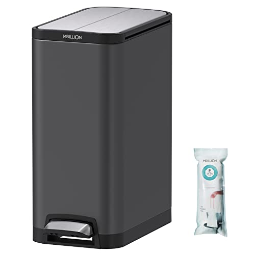 Caneca de basura rectangular Mbillion 38 L acero inoxidable