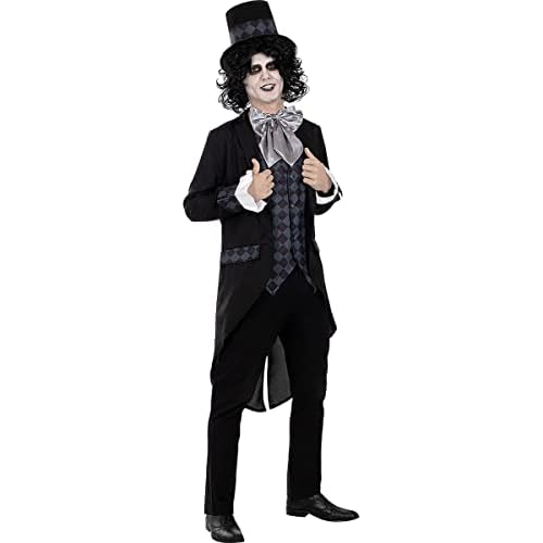Funidelia | Disfraz de Sombrerero oscuro para hombre Alicia en el País de las maravillas - Disfraz para adultos y divertidos accesorios para Fiestas, Carnaval y Halloween - Talla L - Negro