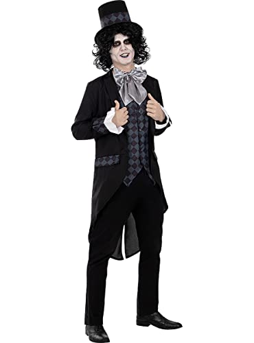 Funidelia | Disfraz de Sombrerero oscuro para hombre Alicia en el País de las maravillas   Disfraz para adultos y divertidos accesorios para Fiestas, Carnaval y Halloween   Talla XL   Negro