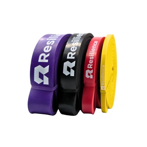 RESILIENCE Bandas de Resistencia, Bandas Elasticas Musculación, Crossfit, Calistenia, Dominadas Asistidas, Bandas Elásticas para Estiramiento, Yoga, Pilates y Fisioterapia - Entrenamiento en Casa.