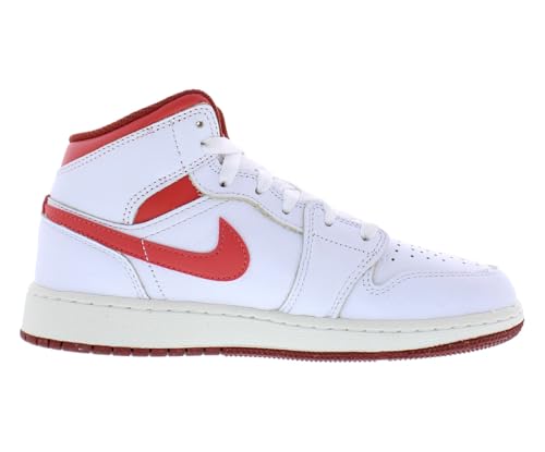 Image of Nike Air Jordan 1 Mid Leather GS Boys Shoes