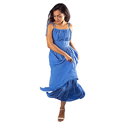 Image of Tied Cotton-Seersucker Midi Dress for Women