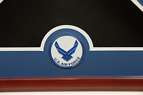 ALLIED FLAG US Flag Display Case with Aim High Air Force Medallion Crafted from Premium Quality Materials - Made in USA