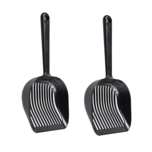 LEDMOMO 2個 猫砂シャベル うんち 猫のおもちゃ スクープ ライナー スクーパー ピッカー 猫砂フィルターシャベル 多機能ごみシャベル 猫用砂すくい ペット用品 プラスチック Black