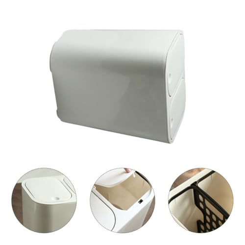 Caneca de Basura Doble Compartimento con Tapa Blanca miniatura 7