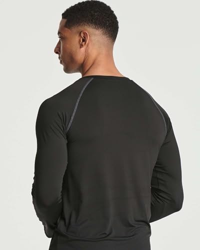 Image of Real Essentials 4 Pack: Men's Compression Long-Sleeve T-Shirt Athletic Cold Weather Baselayer (Available in Big & Tall)