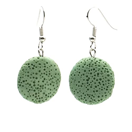 Boucles d'oreilles pierre de lave anti-stress diffuseur d'huile