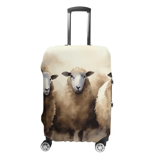 Sheeps Watercolor Printed Luggage Cover Protector, Fits 18-32 Inch Luggage