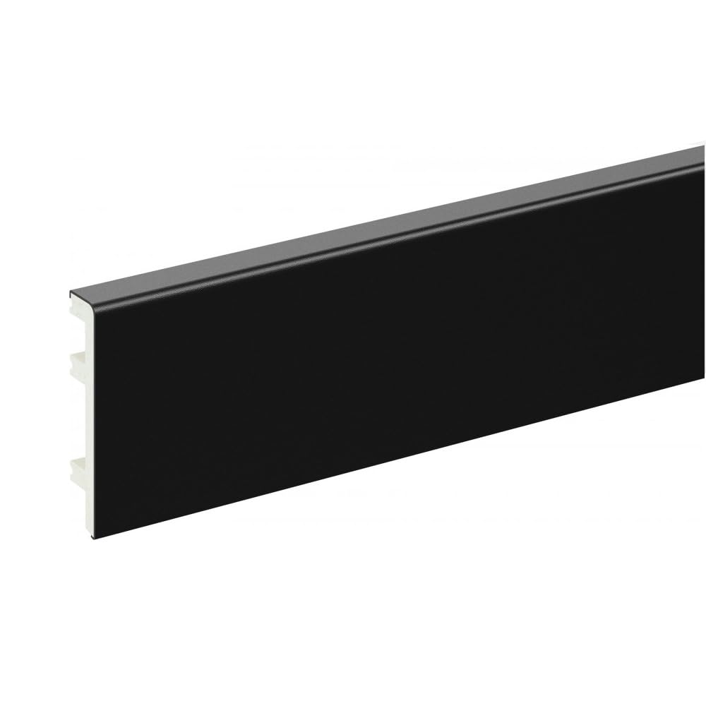 Plastic Skirting Board PVC Status Line Black 100mm x 2.2m