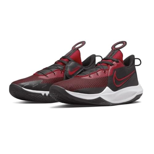 Nike Tênis masculino Precision VI Flyease preto/vermelho universitário (DJ7552 002), Preto/vermelho