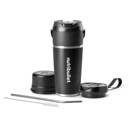 nutribullet Flip NBP016B, Frullatore Portatile Con Tazza Isolante Da 590ml, Mantenimento Freddo Per...