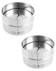 QWORK Draft Blocker 6 Inch Damper Stopper Duct Damper Backflow Preventer Inline Built-in Fan Vent Ventilation Vent Deflector, 2 Pack