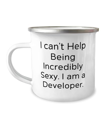 Inspirational Developer Gifts, I can't Help Being Incredibly Sexy. I, Unique Birthday 12oz Camper Mug For Friends From Friends, Cool developer tools, Cool developer gadgets, Cool developer products,