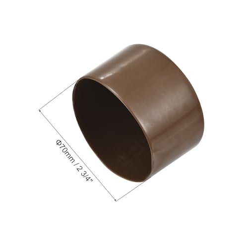 Image of uxcell 4pcs Rubber End Caps 70mm(2 3 /4 inch) ID Vinyl Round Tube Bolt Cap Cover Screw Thread Protectors Brown, 40mm Height
