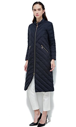 Bosideng Women Full Length Ultra Light Premium Goose Down Coat, Black, 8