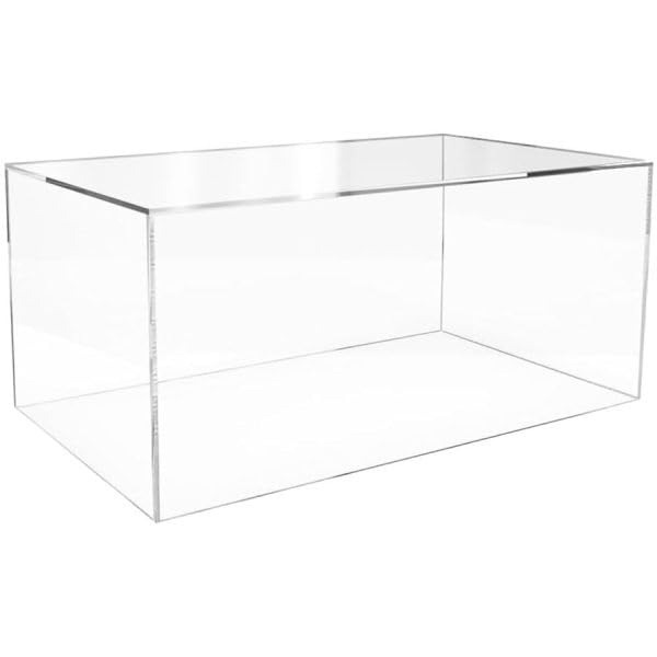 Vitrina expositora a Medida de metacrilato para coleccionistas con Base Transparente, Negra o Blanca. Expositor, urna o Caja Metacrilato Transparente con Cantos pulidos. Medidas: 50x20x20