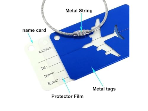 Image of Luggage Tags Metal Travel Bag Tag with Name ID | Suitcase | Baggage | Flight | Essential | Accessories | Handle Wraps | Identification Labels(1 Pcs)