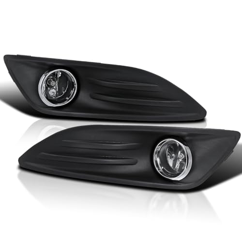 SPEC-D TUNING Clear Lens Fog Lights + H11 Bulbs + Switch Included Compatible with 2014-2017 Ford Fiesta L+R Pair Assembly