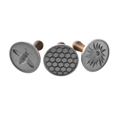 Tampons à biscuits métalliques robustes Nordic Ware design abeilles de luxe