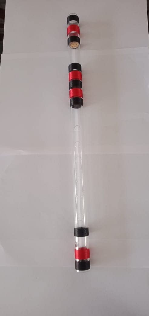 C - Flauto Bansuri in bambù, medio, mano destra, 47 cm
