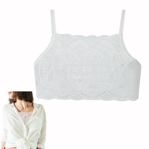 SZMUHLNY Women's Lace Camisole Crop Tops Modesty Panel