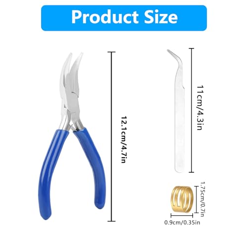 Image of Bent Nose Pliers,Bent Chain-Nose for Crafting and Repair,Chain Jewelry Pliers