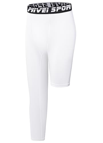 Youth Boys One Leg Compression Pants - 3/4 Kids Basketball Tights Girls Football Soccer Leggings Sports Base Layer2