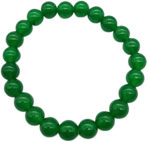 Certified Green Jade Bracelet 8mm Beads Size Uniesex Green Jade Bracelet for Men and Women