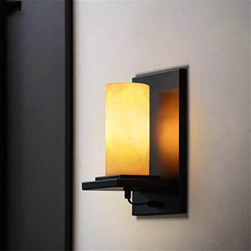 Lampe murale en marbre et fer forgé style industriel vintage
