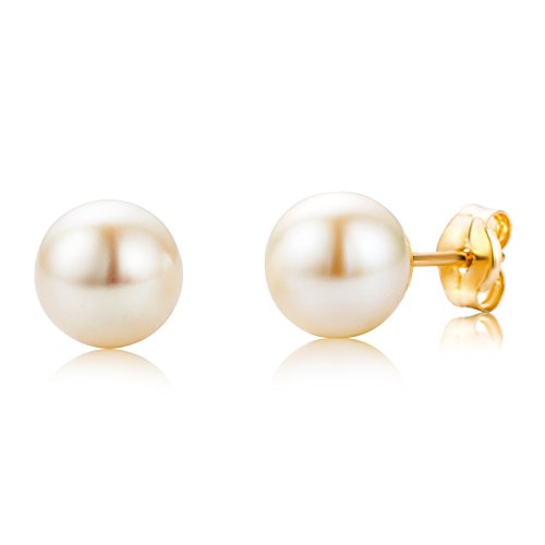 Miore - Boucles d'Oreilles Femme - Or Jaune 750 / 1000 - Perles Culture d'eau douce