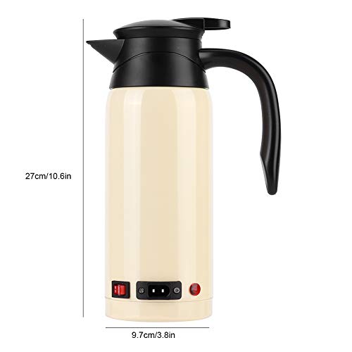 Tetera eléctrica de acero inoxidable para auto 800 ml miniatura 7
