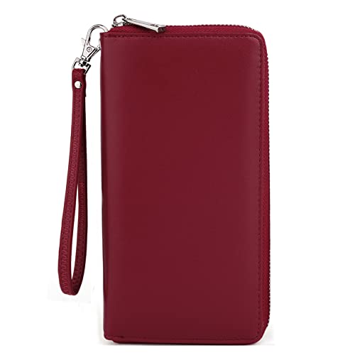 Wallet Women Vegan Leather RFID Blocking Large Ladies Wristlet Purse Card Holder Organizer Clutch