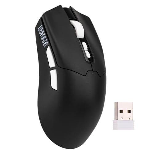 EPOMAKER Click Lite Mouse da Gioco Senza Fili, 800 to 24,000 DPI Adjustable, PAW3311 Sensor, 500mAh, 59g, 2.4G/BT/Wired Mice Ricaricabile con 5 Buttons programmabili per PC/Mac/Linux (Nero)