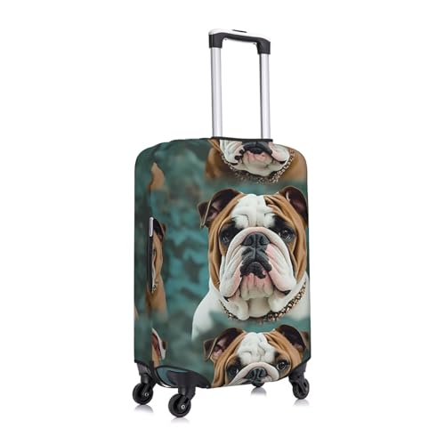 Funny English Bulldog Luggage Cover for Suitcase TSA Approved Elastic Suitcase Cover Anti-Scratch Travel Luggage Protector Cover Washable Trolley Case Cover Fit 18-32 Inch Luggage Small3