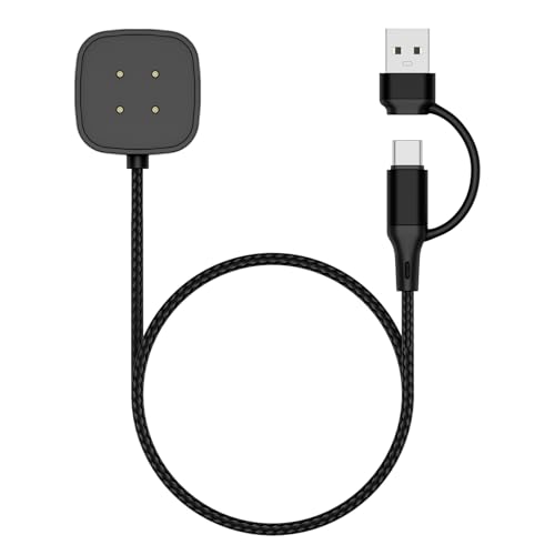 TiMOVO Caricabatterie Compatibile con Smartwatch Fitbit Versa 4/3, Sense 2/1, Cavo di ricarica sostitutivo Supporto dock magnetico per Google Pixel Watch 3/2, 3,3 piedi