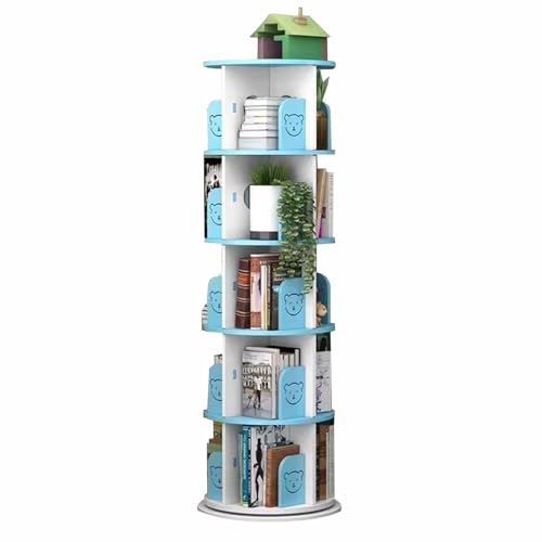 Estantería De Suelo Giratoria De 360 ​​Grados De 4/5 Capas para El Hogar, Dormitorio, Estudiantes, Ahorro De Espacio, Estantería De Libros(Azul,5-Layer)