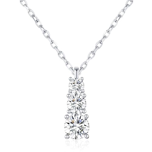 SBLING Platinum-Plated or 18K Gold Plated Cubic Zirconia Pendant Necklace for Women