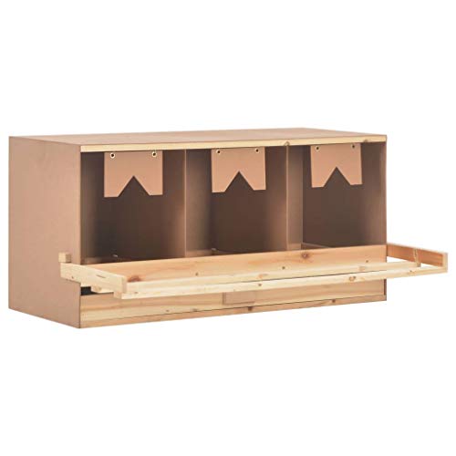 Ksodgun Legenest Hühnernest 3 Fächer Abrolllegenest Legenester Abrollnest für Geflügel 96 x 40 x 45 cm Massivholz Kiefer – Bild 4