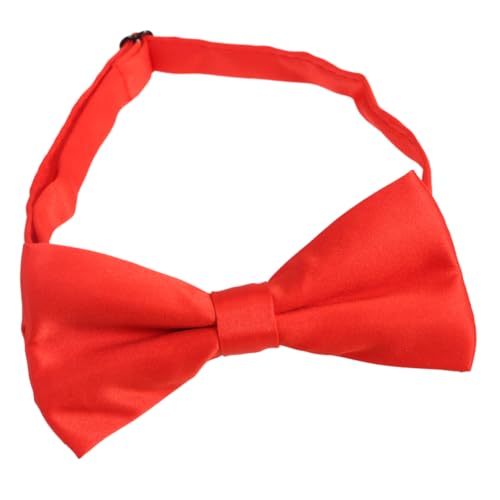 minkissy Pre Tied Bright Red Tuxedo Bowtie for Men Adjustable for Weddings Graduations and Formal Events Fits Up to Neck