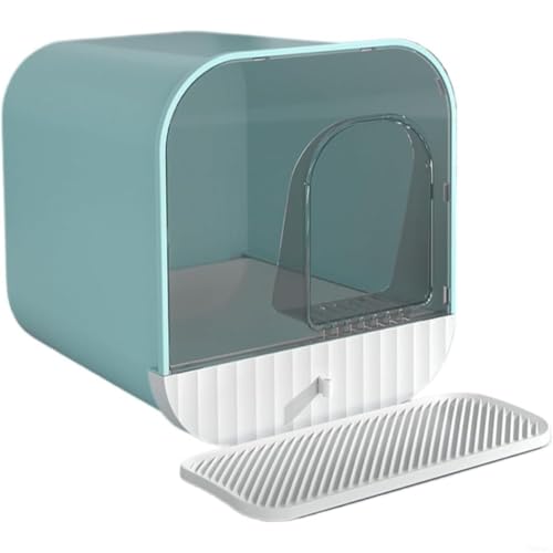 猫用ゴミ箱 完全密閉キャットトイレ 特大防?設計 引き出し式抗菌消臭 43cmプレミアム猫用 砂飛散防止・抗菌防臭 おしゃれシステム Tufduzo (c)