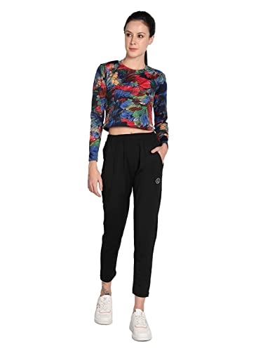 Image of CHKOKKO Women's Polyester Regular Fit Round Neck Full Sleeves Gym Crop Top