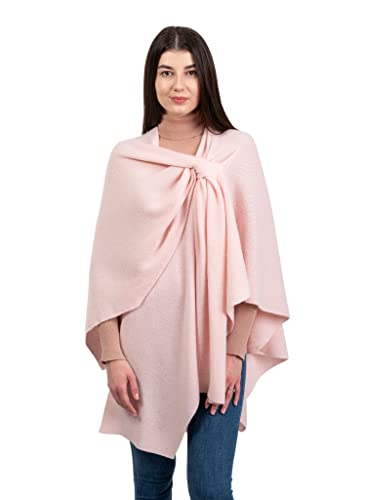 Poncho en laine d'agneau pour femme cape douce de qualité supérieure