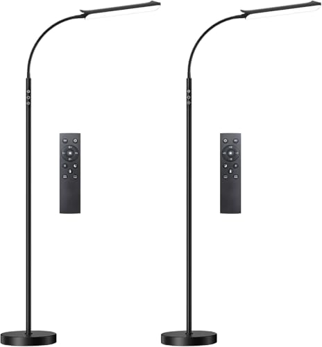 Image of Yikuneng Dimmable LED Floor Lamp, Super Bright Reading Lamps Floor Standing lamp with Remote & Touch Control, Stepless Dimming & 2700K-6500K Color Temperature, for Living Room Bedroom Office, 2 Pack